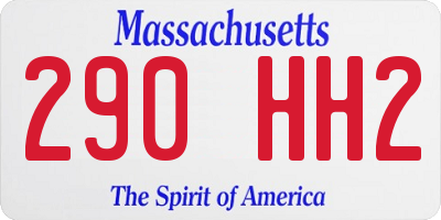 MA license plate 290HH2