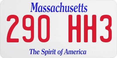 MA license plate 290HH3