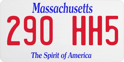 MA license plate 290HH5