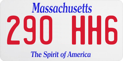 MA license plate 290HH6