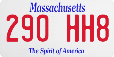 MA license plate 290HH8