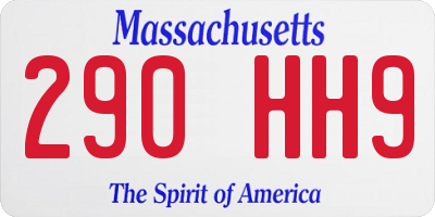 MA license plate 290HH9
