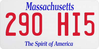 MA license plate 290HI5