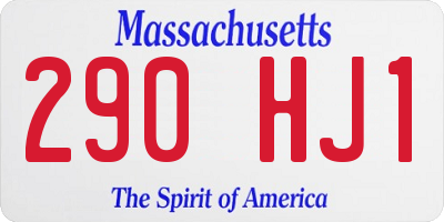 MA license plate 290HJ1