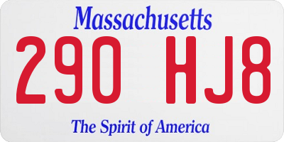 MA license plate 290HJ8