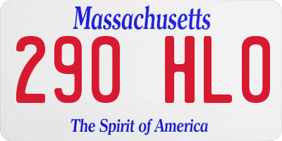 MA license plate 290HL0