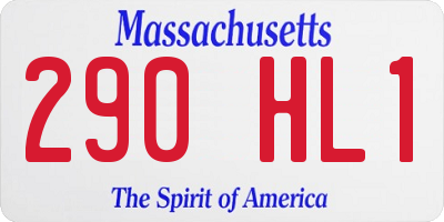MA license plate 290HL1