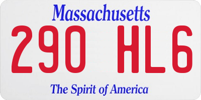 MA license plate 290HL6