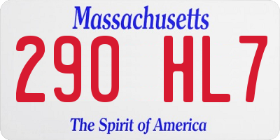 MA license plate 290HL7