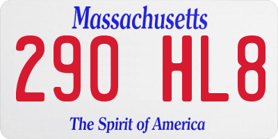 MA license plate 290HL8