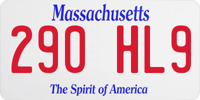 MA license plate 290HL9