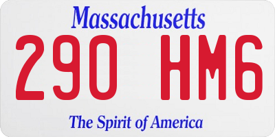 MA license plate 290HM6