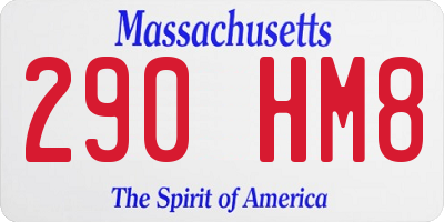 MA license plate 290HM8