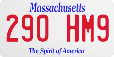 MA license plate 290HM9