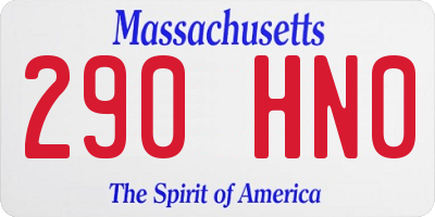 MA license plate 290HN0