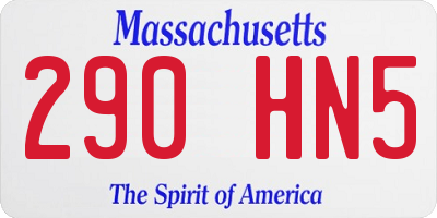 MA license plate 290HN5