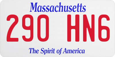 MA license plate 290HN6