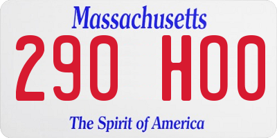 MA license plate 290HO0