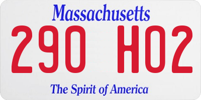 MA license plate 290HO2