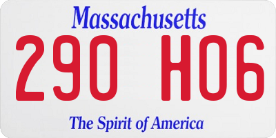 MA license plate 290HO6