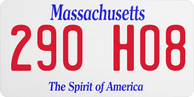 MA license plate 290HO8