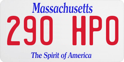MA license plate 290HP0