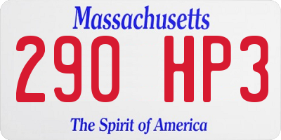 MA license plate 290HP3