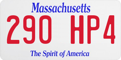 MA license plate 290HP4