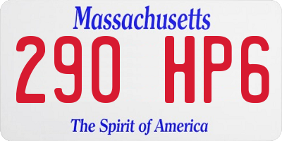 MA license plate 290HP6