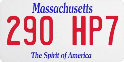 MA license plate 290HP7