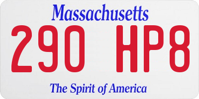 MA license plate 290HP8
