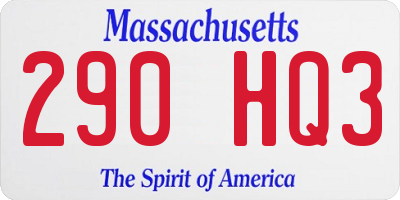 MA license plate 290HQ3