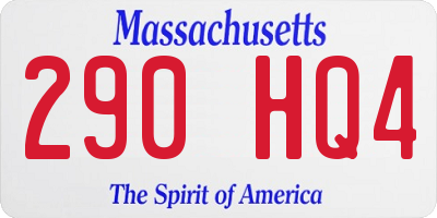 MA license plate 290HQ4
