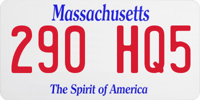MA license plate 290HQ5
