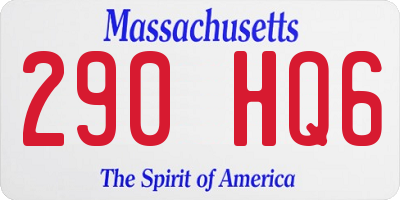 MA license plate 290HQ6