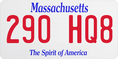 MA license plate 290HQ8