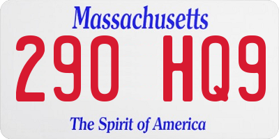 MA license plate 290HQ9