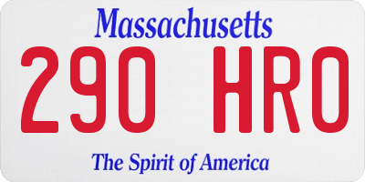 MA license plate 290HR0