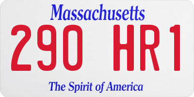 MA license plate 290HR1