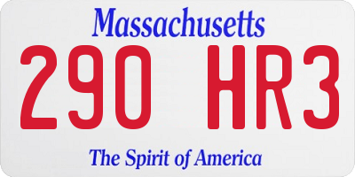 MA license plate 290HR3