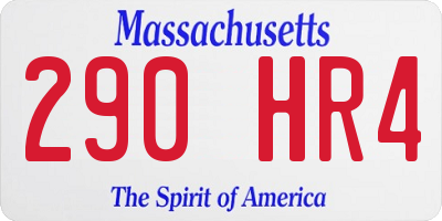MA license plate 290HR4