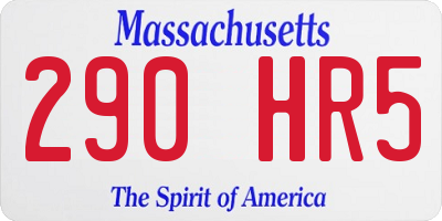 MA license plate 290HR5