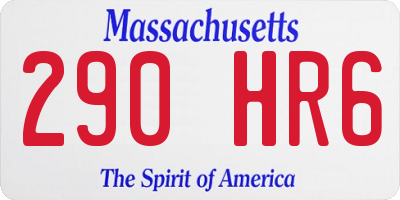 MA license plate 290HR6