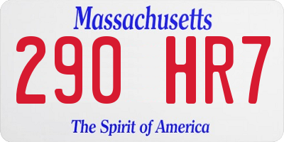 MA license plate 290HR7