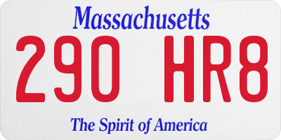MA license plate 290HR8
