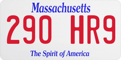 MA license plate 290HR9