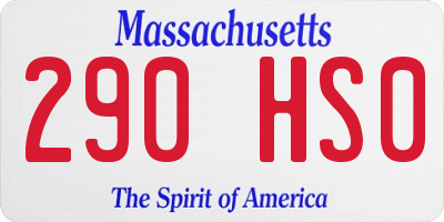 MA license plate 290HS0
