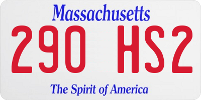MA license plate 290HS2
