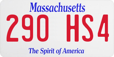 MA license plate 290HS4