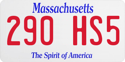 MA license plate 290HS5